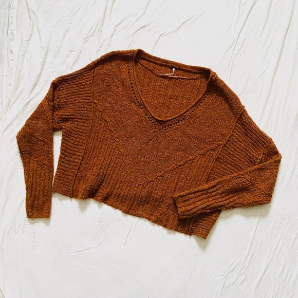 Free People Lofty Pumpkin/Burnt Orange/Rust Sweater S - Picture 2 of 5